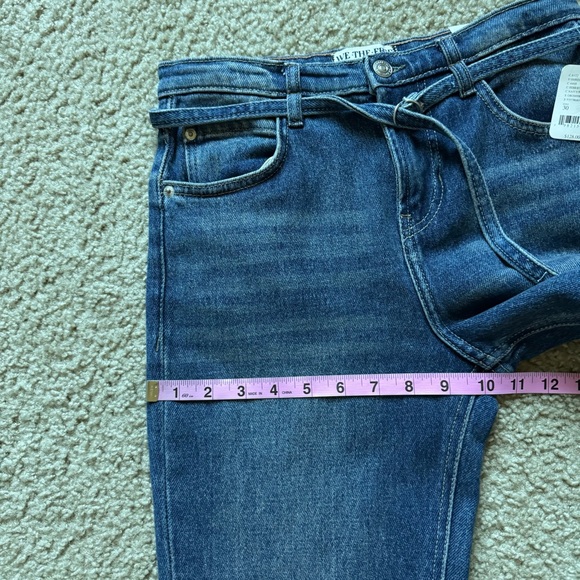 Free People We the Free Sabine Slim Straight Jeans Sz 30 HIBERNATE Blue NWT - Picture 13 of 16